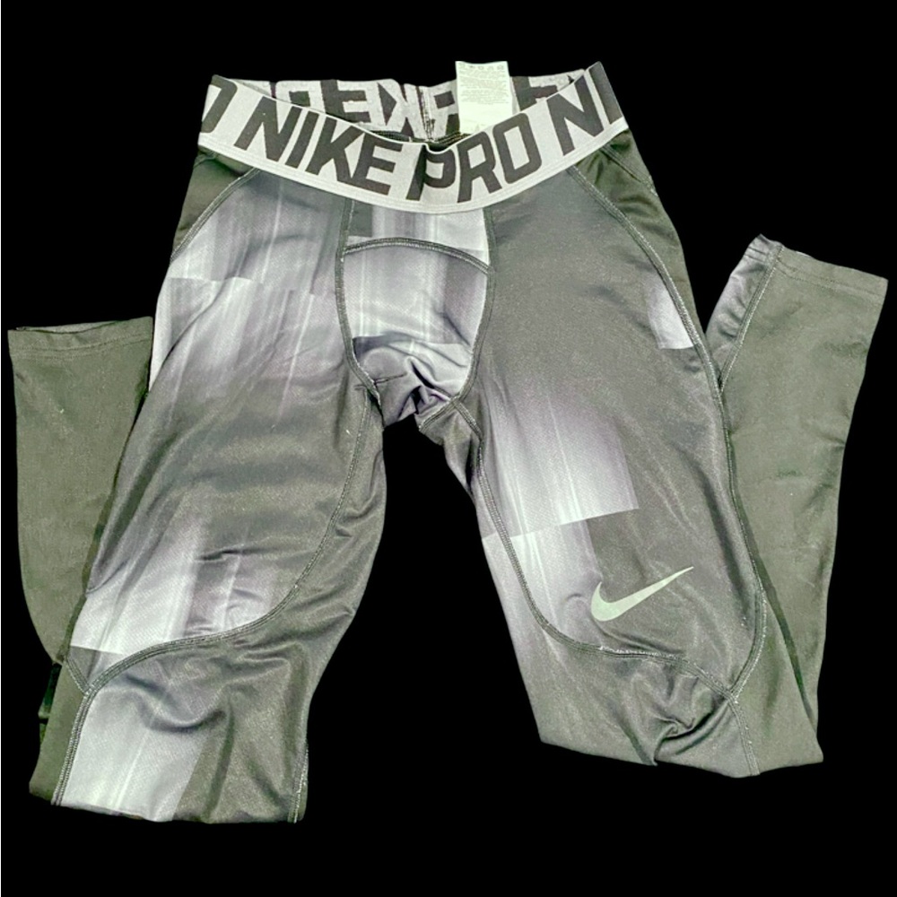 Nike Pro Black and Gray Athletic Leggings